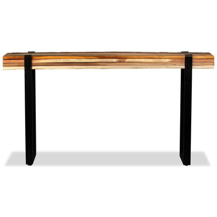 Table Console Bois De Récupération Massif Réglable