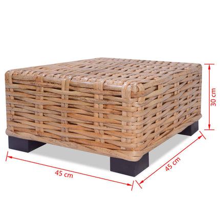 Table Basse Rotin Naturel 45X45X30 Cm