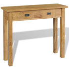 Table Console Teck Massif 90X30X80 Cm Gris