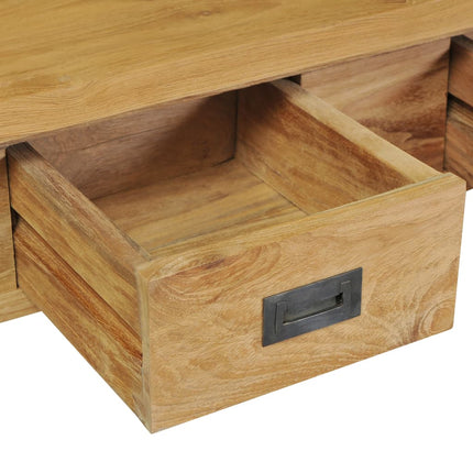 Table Console Teck Massif 90X30X80 Cm Gris