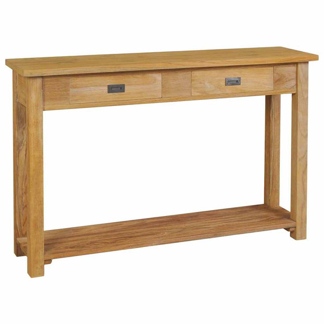 Table Console Teck Massif 120X30X80 Cm Gris
