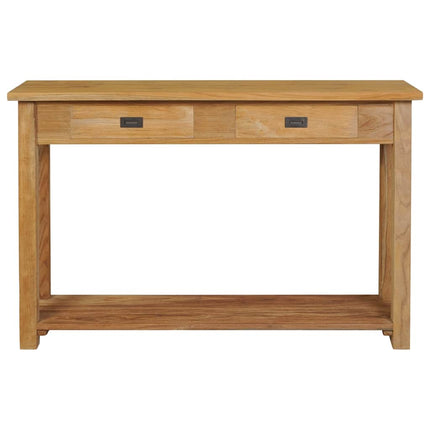 Table Console Teck Massif 120X30X80 Cm Gris