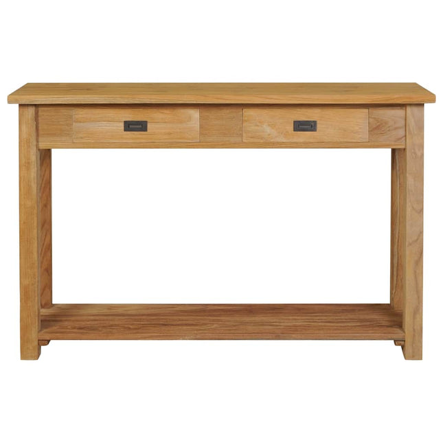 Table Console Teck Massif 120X30X80 Cm Gris