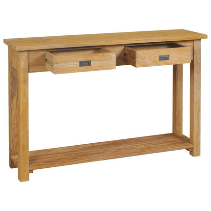 Table Console Teck Massif 120X30X80 Cm Gris