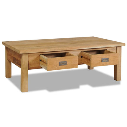 Table Basse Teck Massif 100X60X35 Cm Gris