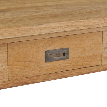 Table Basse Teck Massif 100X60X35 Cm Gris