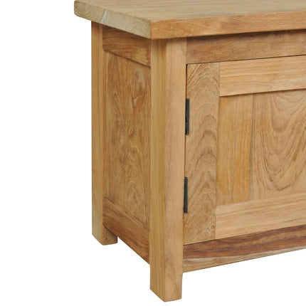 Meuble Tv Teck Massif 120X30X40 Cm Gris