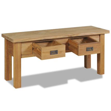 Banc D'entrée Teck Massif 90 X 30 X 40 Cm Gris