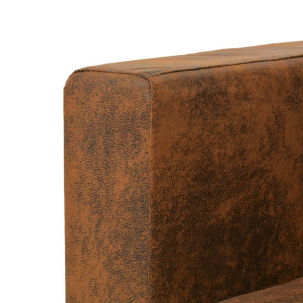Fauteuil Marron 82 X 73 X 82 Cm En Similicuir Suédé