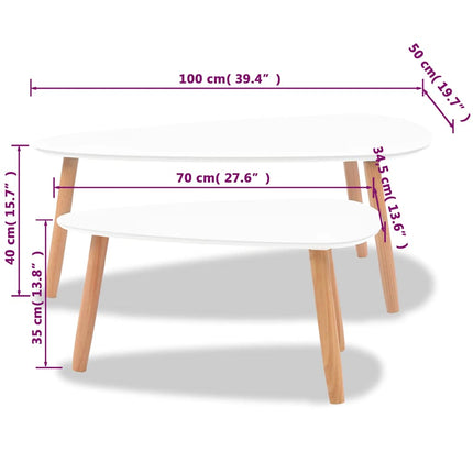Ensemble De Tables Basses 2 Pcs Bois De Pin Massif