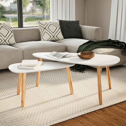 Ensemble De Tables Basses 2 Pcs Bois De Pin Massif