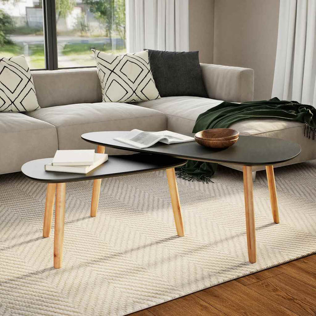 Ensemble De Tables Basses 2 Pcs Bois De Pin Massif