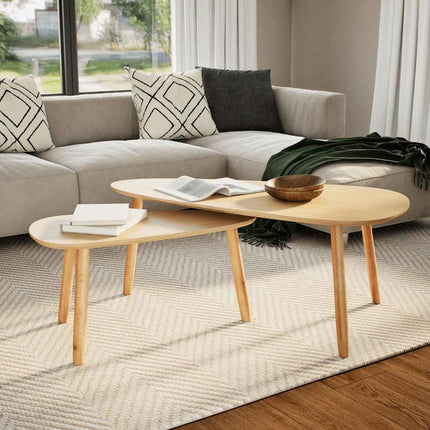 Ensemble De Tables Basses 2 Pcs Bois De Pin Massif