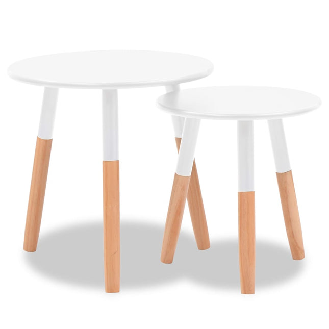 Ensemble De Tables D'appoint 2 Pcs Bois De Pin Massif