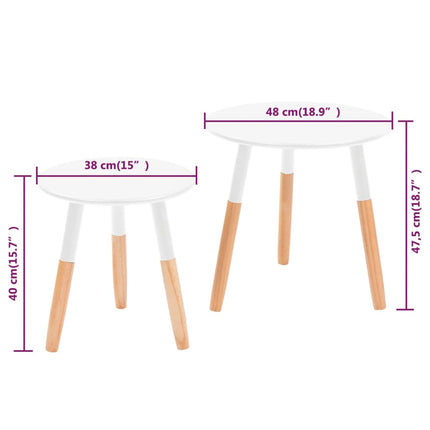 Ensemble De Tables D'appoint 2 Pcs Bois De Pin Massif