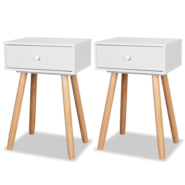 Table De Chevet 2 Pcs Bois De Pin Massif 40 X 30 X 61 Cm