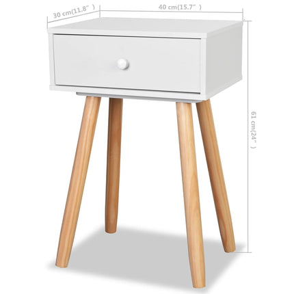 Table De Chevet 2 Pcs Bois De Pin Massif 40 X 30 X 61 Cm