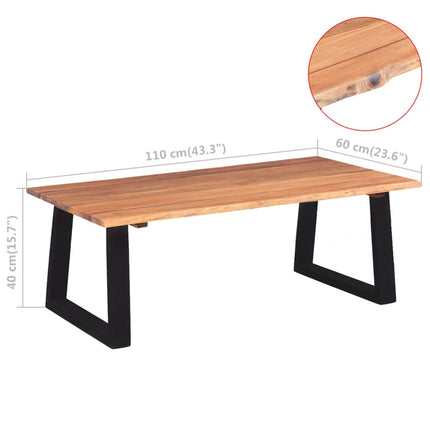 Table Basse Bois D'acacia Massif 110X60X40 Cm