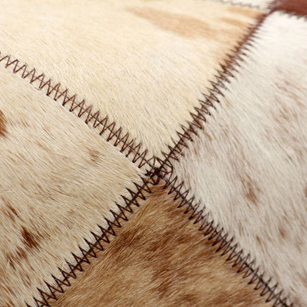 Banc Cuir Véritable De Vache Motif De Losange