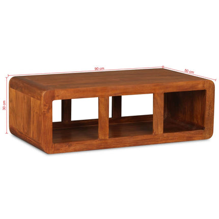 Table Basse Bois Massif Avec Finition Miel 90 X 50 X 30 Cm