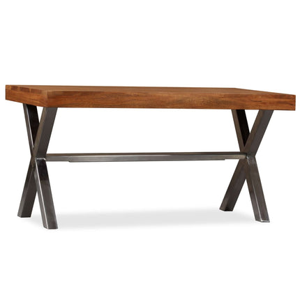 Table Basse Bois Massif Avec Finition Miel 100X50X50 Cm
