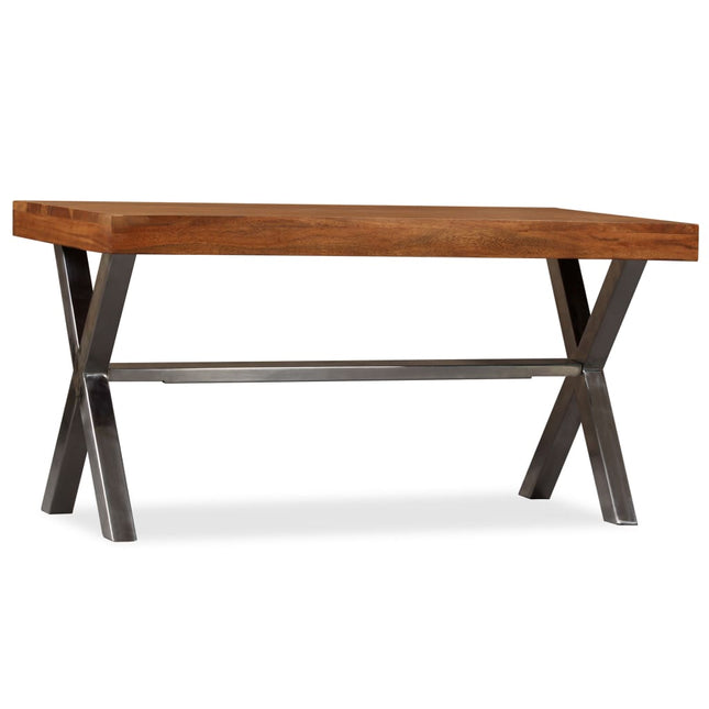 Table Basse Bois Massif Avec Finition Miel 100X50X50 Cm