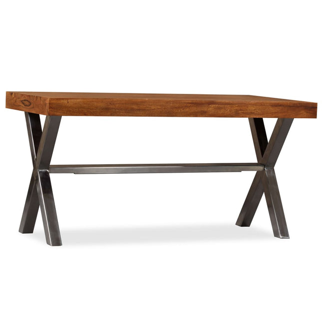 Table Basse Bois Massif Avec Finition Miel 100X50X50 Cm