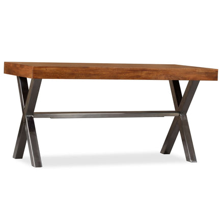 Table Basse Bois Massif Avec Finition Miel 100X50X50 Cm