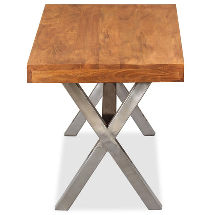 Table Basse Bois Massif Avec Finition Miel 100X50X50 Cm