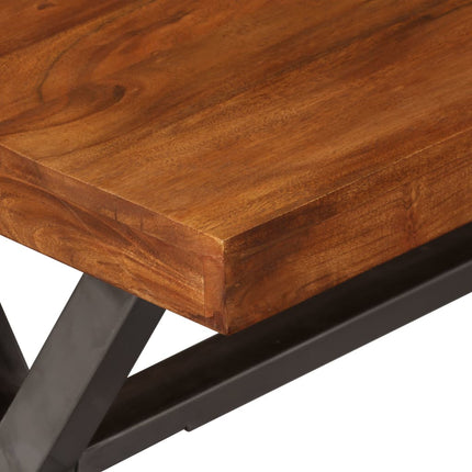 Table Basse Bois Massif Avec Finition Miel 100X50X50 Cm