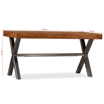 Table Basse Bois Massif Avec Finition Miel 100X50X50 Cm
