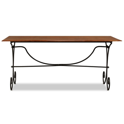 Table De Salle À Manger Bois Avec Finition Miel 180X90X76 Cm