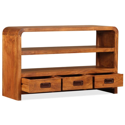 Meuble Tv Bois D'acacia Solide 90 X 30 X 55 Cm