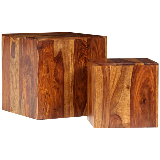 Ensemble De Table Basse 2 Pcs Bois Massif 40X40X40 Cm