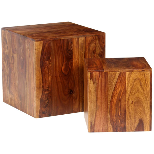 Ensemble De Table Basse 2 Pcs Bois Massif 40X40X40 Cm