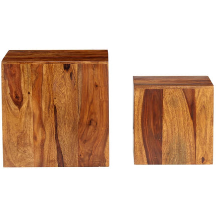 Ensemble De Table Basse 2 Pcs Bois Massif 40X40X40 Cm