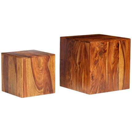 Ensemble De Table Basse 2 Pcs Bois Massif 40X40X40 Cm