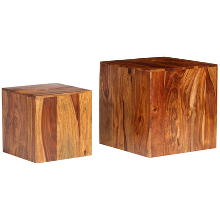 Ensemble De Table Basse 2 Pcs Bois Massif 40X40X40 Cm