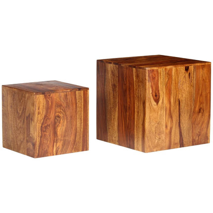 Ensemble De Table Basse 2 Pcs Bois Massif 40X40X40 Cm