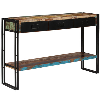 Table Console Bois De Récupération Massif 120 X 30 X 76 Cm