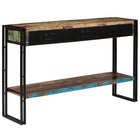 Table Console Bois De Récupération Massif 120 X 30 X 76 Cm