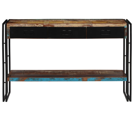 Table Console Bois De Récupération Massif 120 X 30 X 76 Cm
