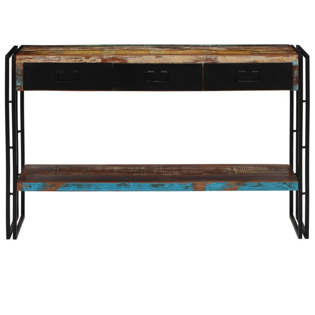 Table Console Bois De Récupération Massif 120 X 30 X 76 Cm