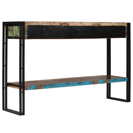 Table Console Bois De Récupération Massif 120 X 30 X 76 Cm