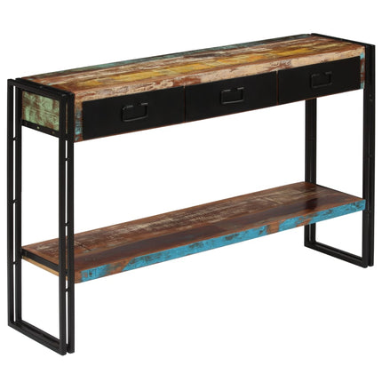 Table Console Bois De Récupération Massif 120 X 30 X 76 Cm