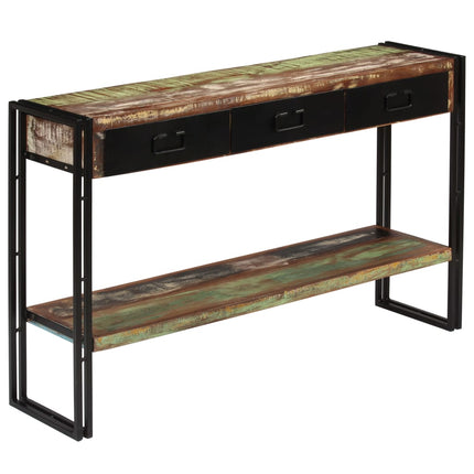 Table Console Bois De Récupération Massif 120 X 30 X 76 Cm