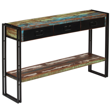 Table Console Bois De Récupération Massif 120 X 30 X 76 Cm