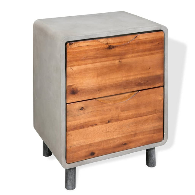Table De Chevet Bois D'acacia Massif 40 X 30 X 50 Cm