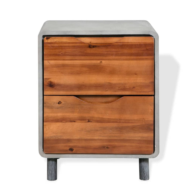 Table De Chevet Bois D'acacia Massif 40 X 30 X 50 Cm