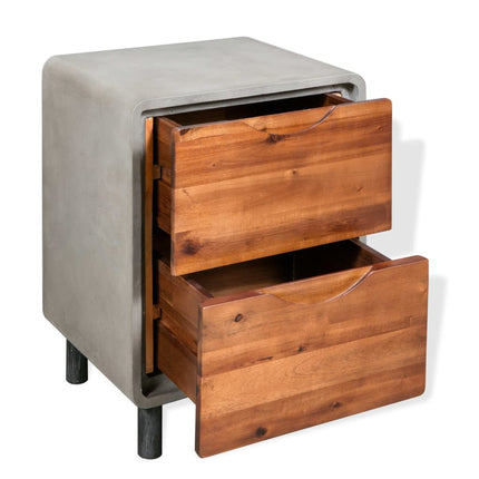 Table De Chevet Bois D'acacia Massif 40 X 30 X 50 Cm